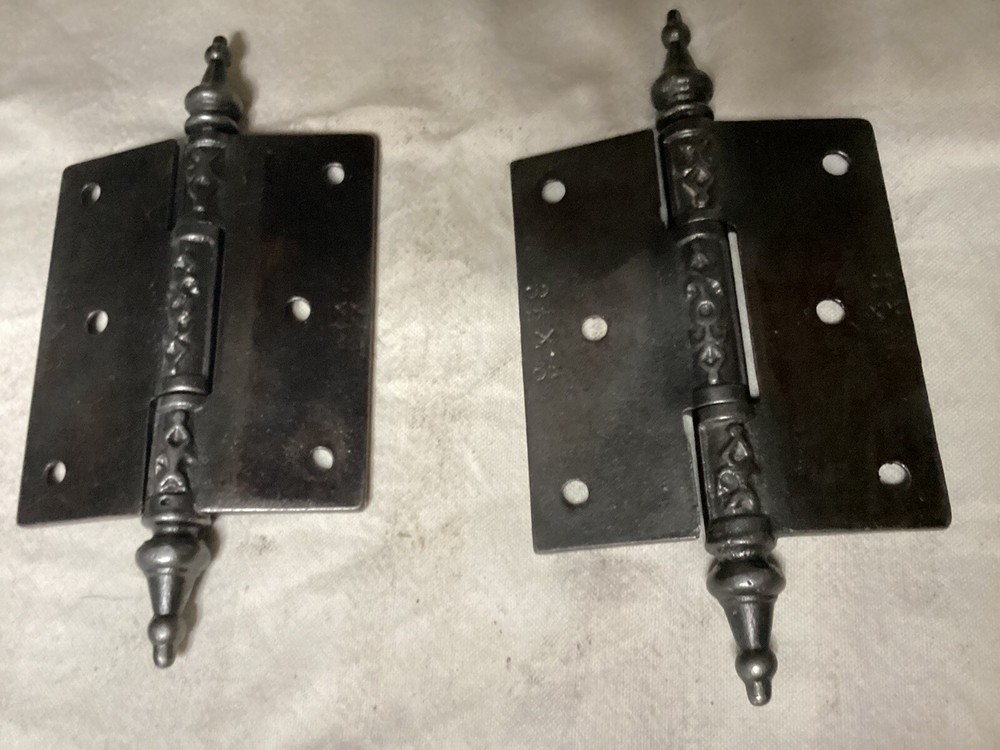 3 Victorian Cast iron hinges