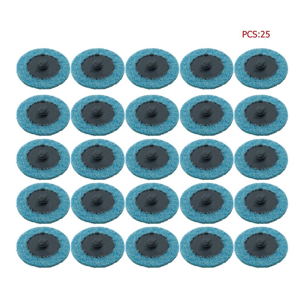 25 Pcs 2" Blue Fine Prep Pad Discs Surface Conditioning Quick Change Discs