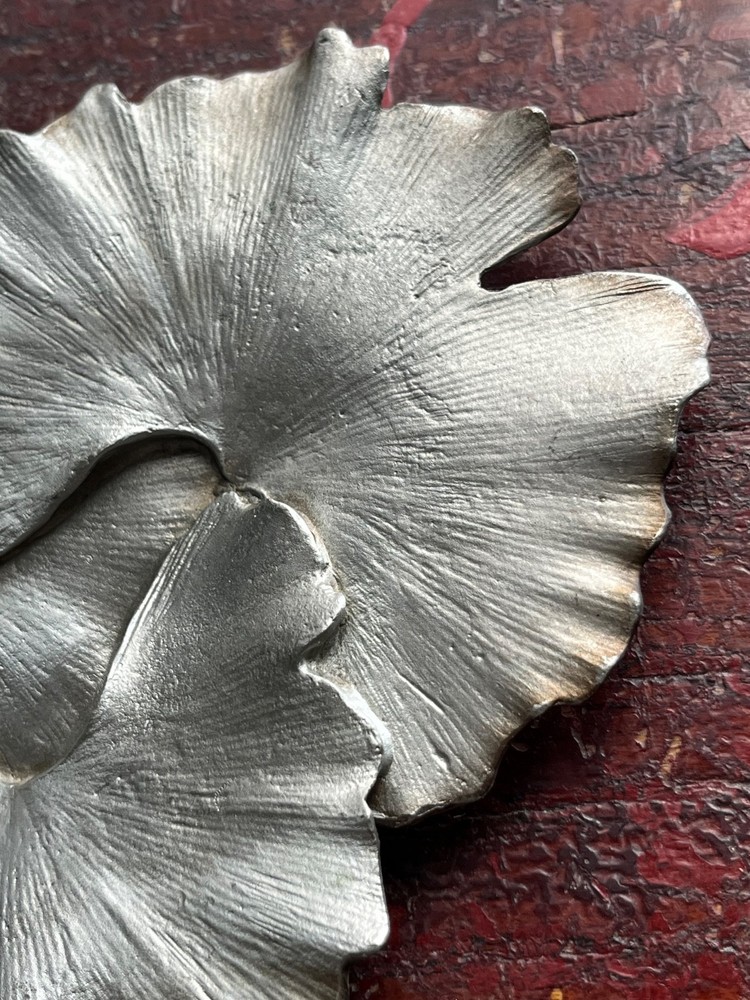 Gingko Leaf Cast Metal Dish by Michael Michaud Table Art Inc