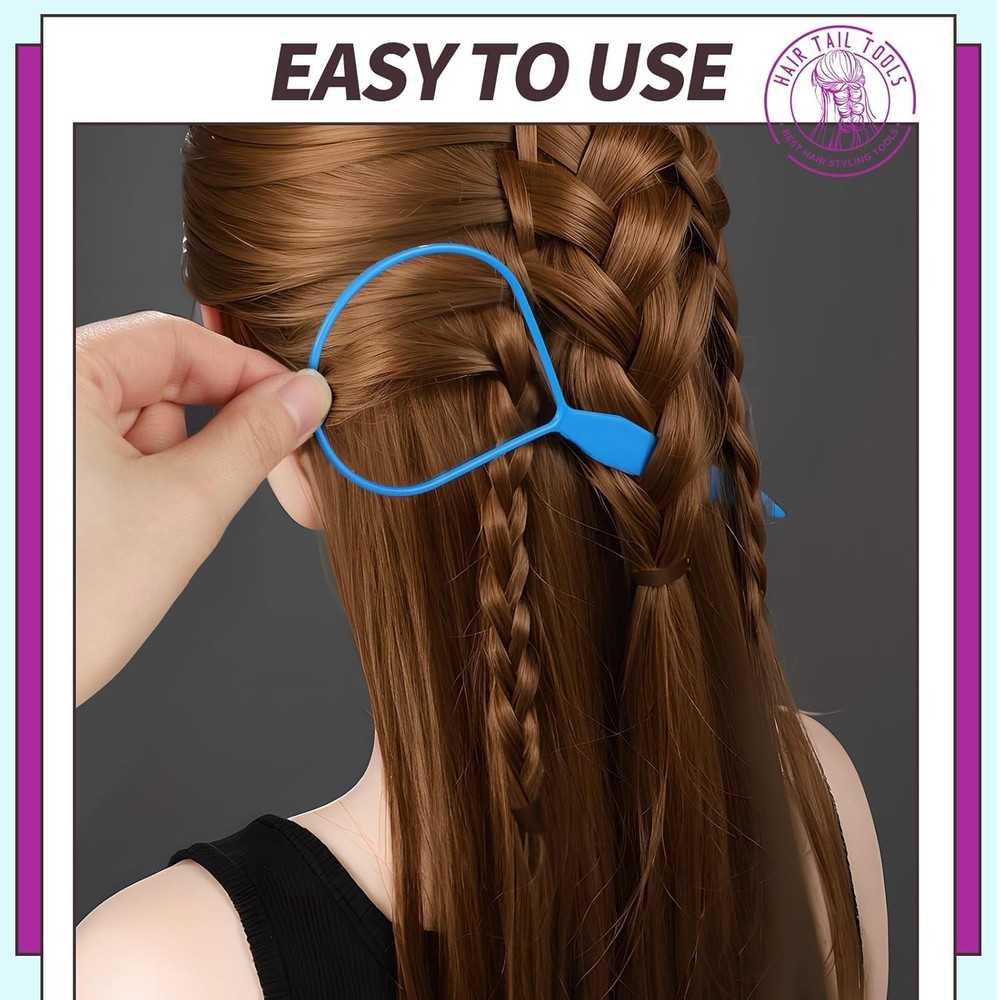 Ponytail Pull Through Tool for All Hair Types Lightweight and Easy to Use