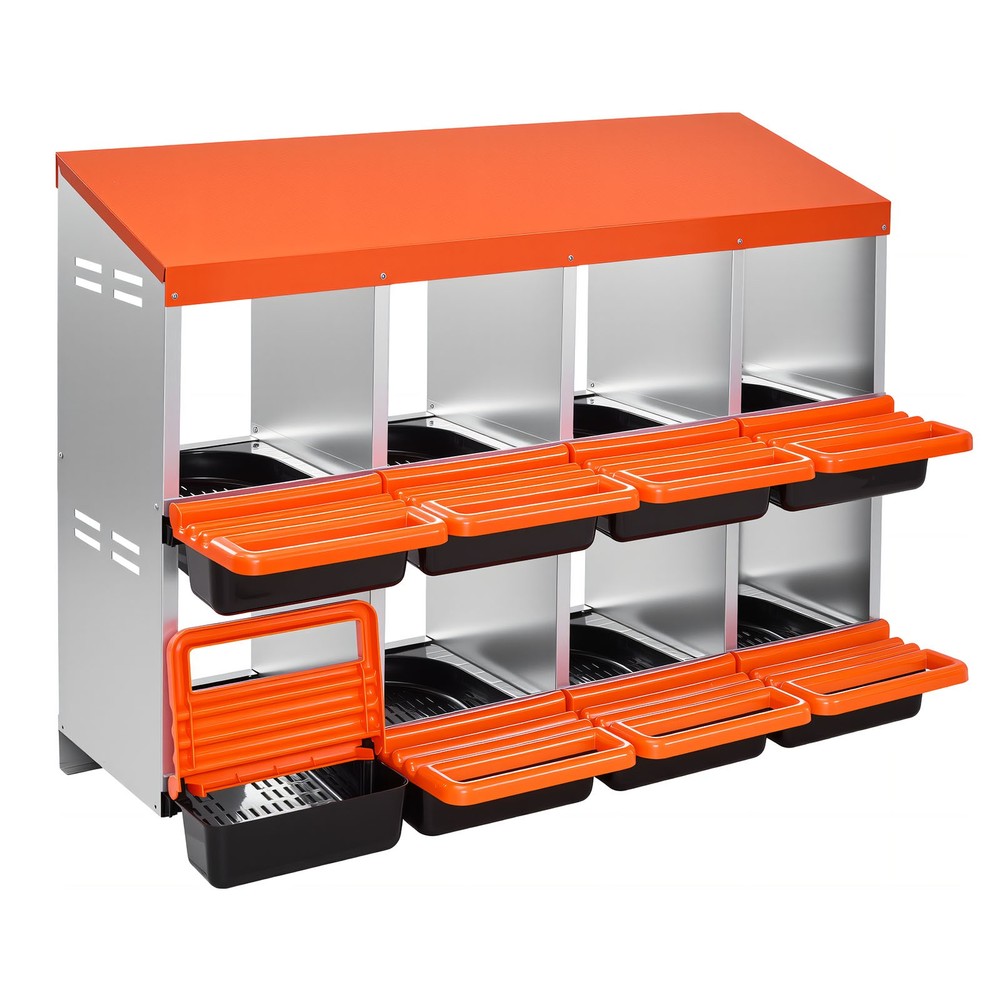 Uimoso 2-Tier Chicken Nesting Box with 8 Compartments for Egg Collection