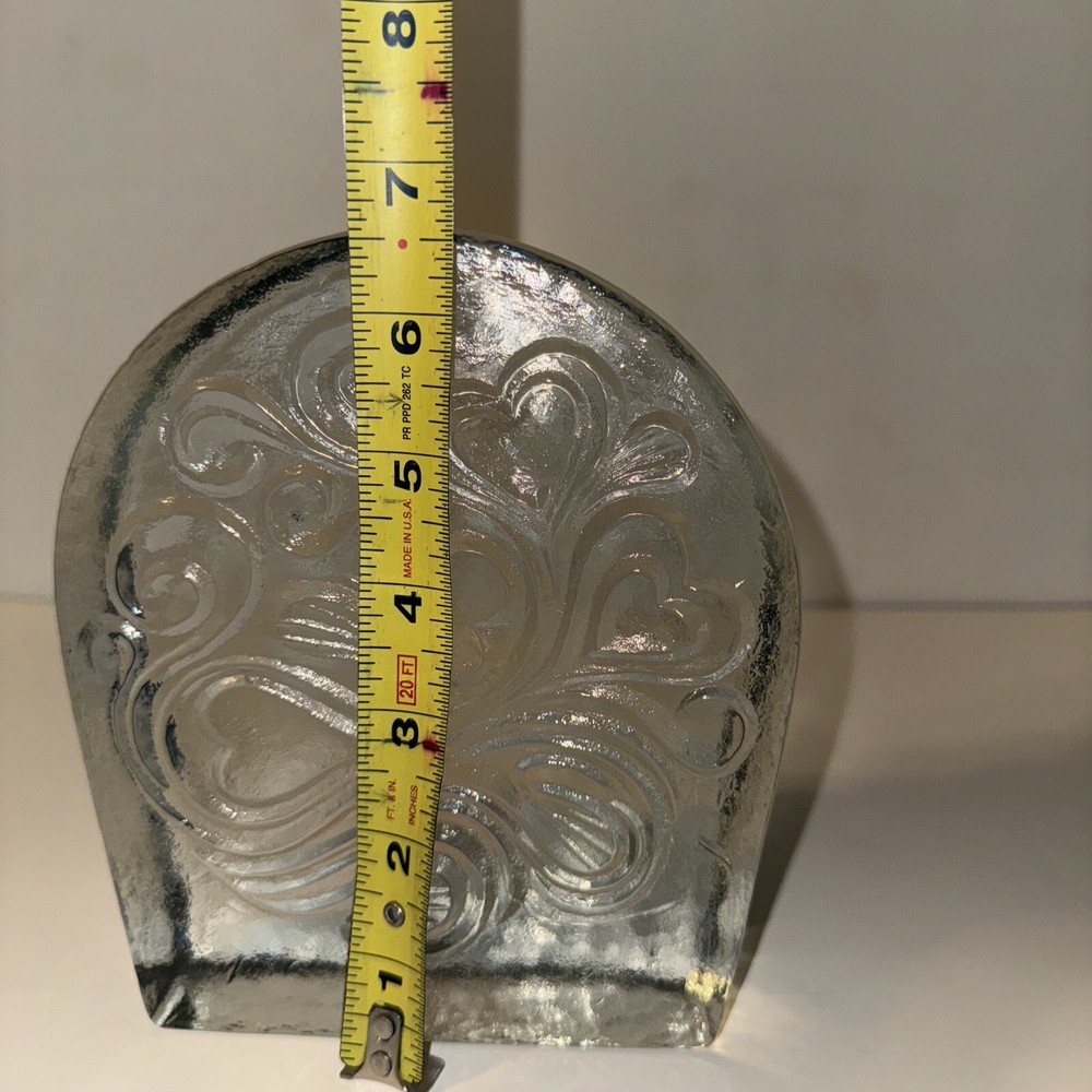 Blenko Glass Twisted Hearts Clear Block.