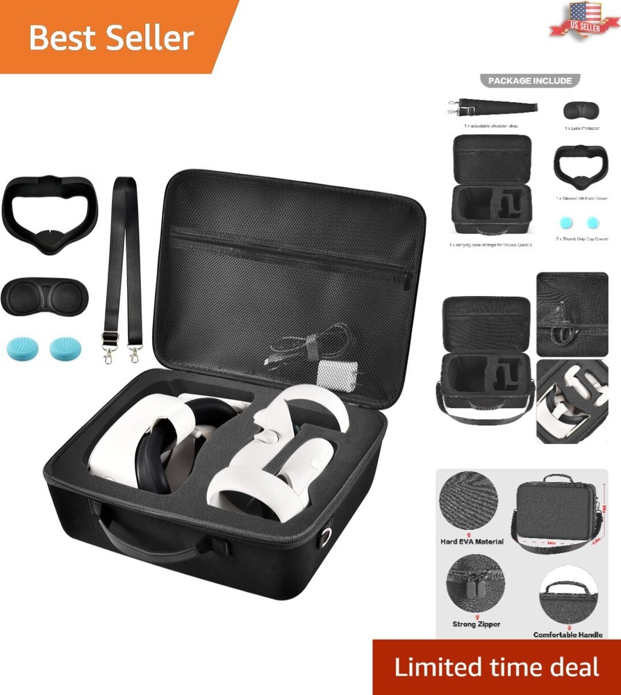 Premium Carrying Case for Oculus Quest 2 - Storage Bag with Face Cover & Lens