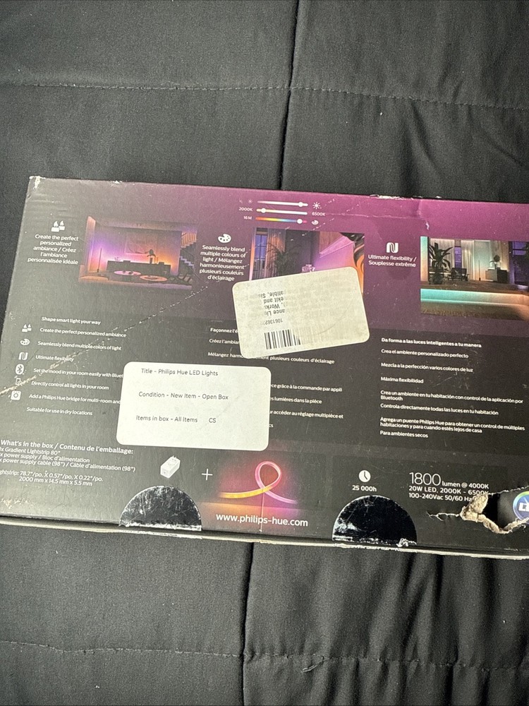 Philips - Hue Ambiance Gradient Bluetooth Lightstrip 80-inch Base Kit
