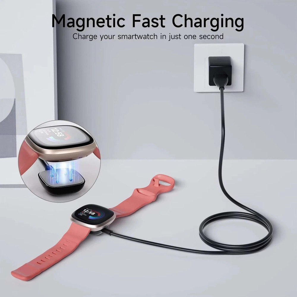 Wireless Charger For Fitbit Sense Versa 3 4 Watch USB Fast Charging Dock Cable