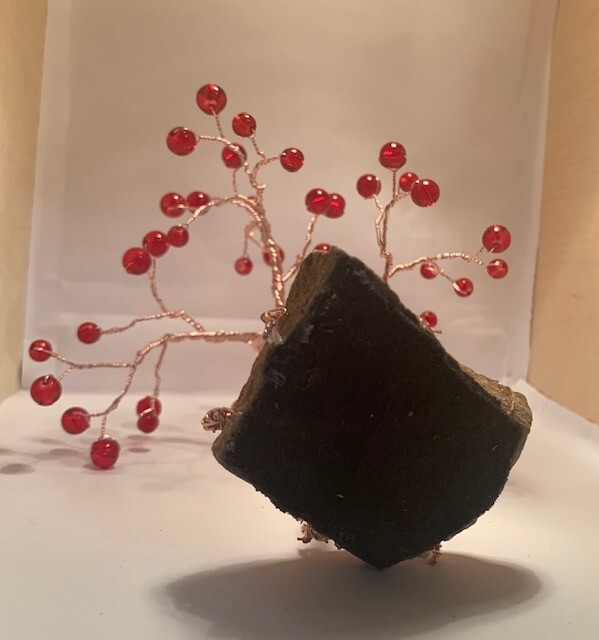 Handcrafted Wire and Bead Bonsai Tree