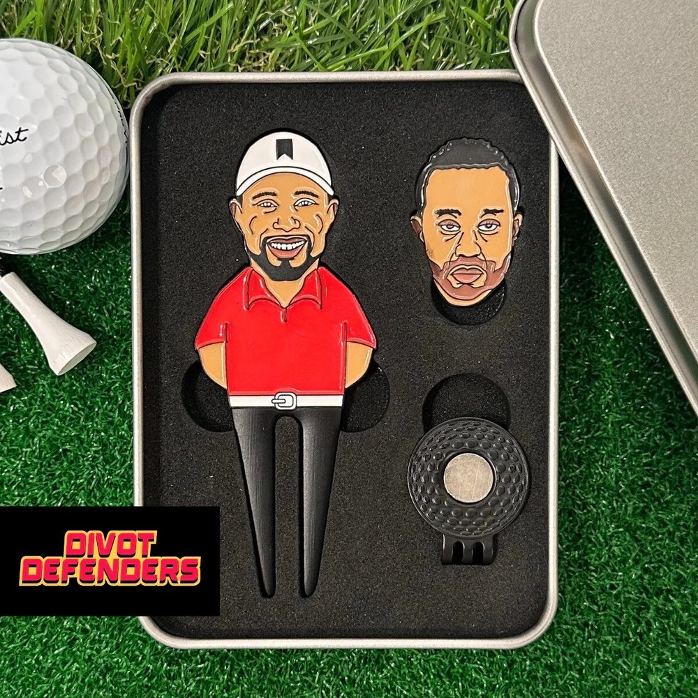 Tiger Divot Tool and Ball Marker Gift Set