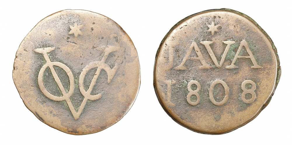 A145, Netherlands East Indies, Java, VOC, 1 Duit 1808