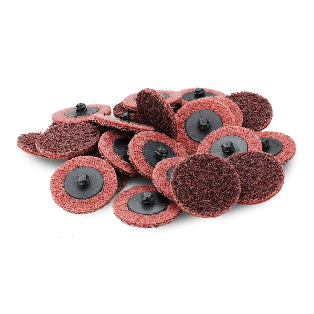 Surface Conditioning Quick Change Discs, 2" Red Medium Prep Pad - 25 Pack