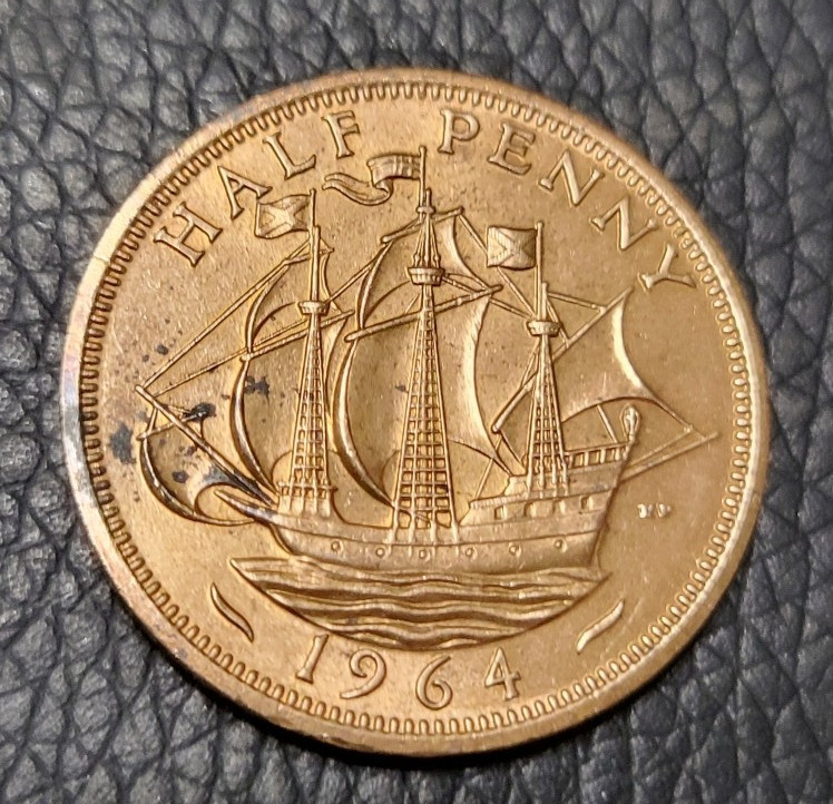 1964 Great Britain Half Penny Coin