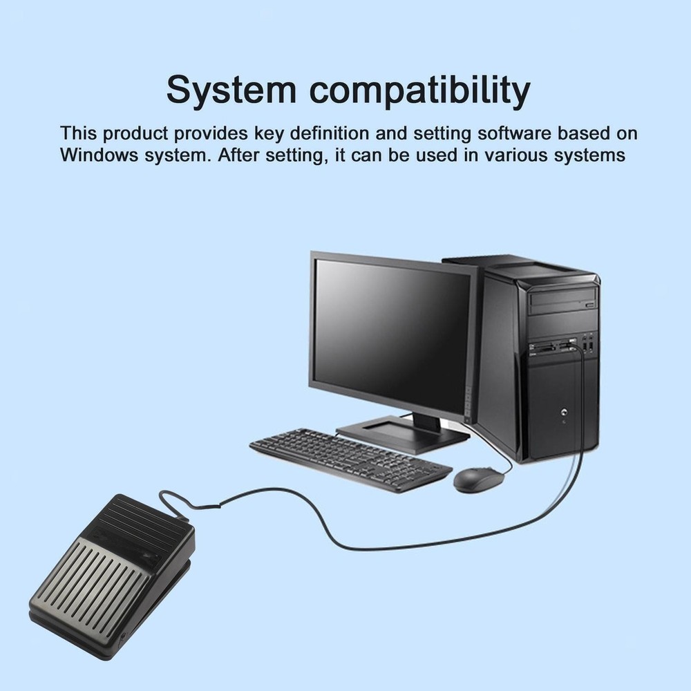 USB Foot Switch Pedal Control Pre-Program Key Mouse For Keyboard PC Computer