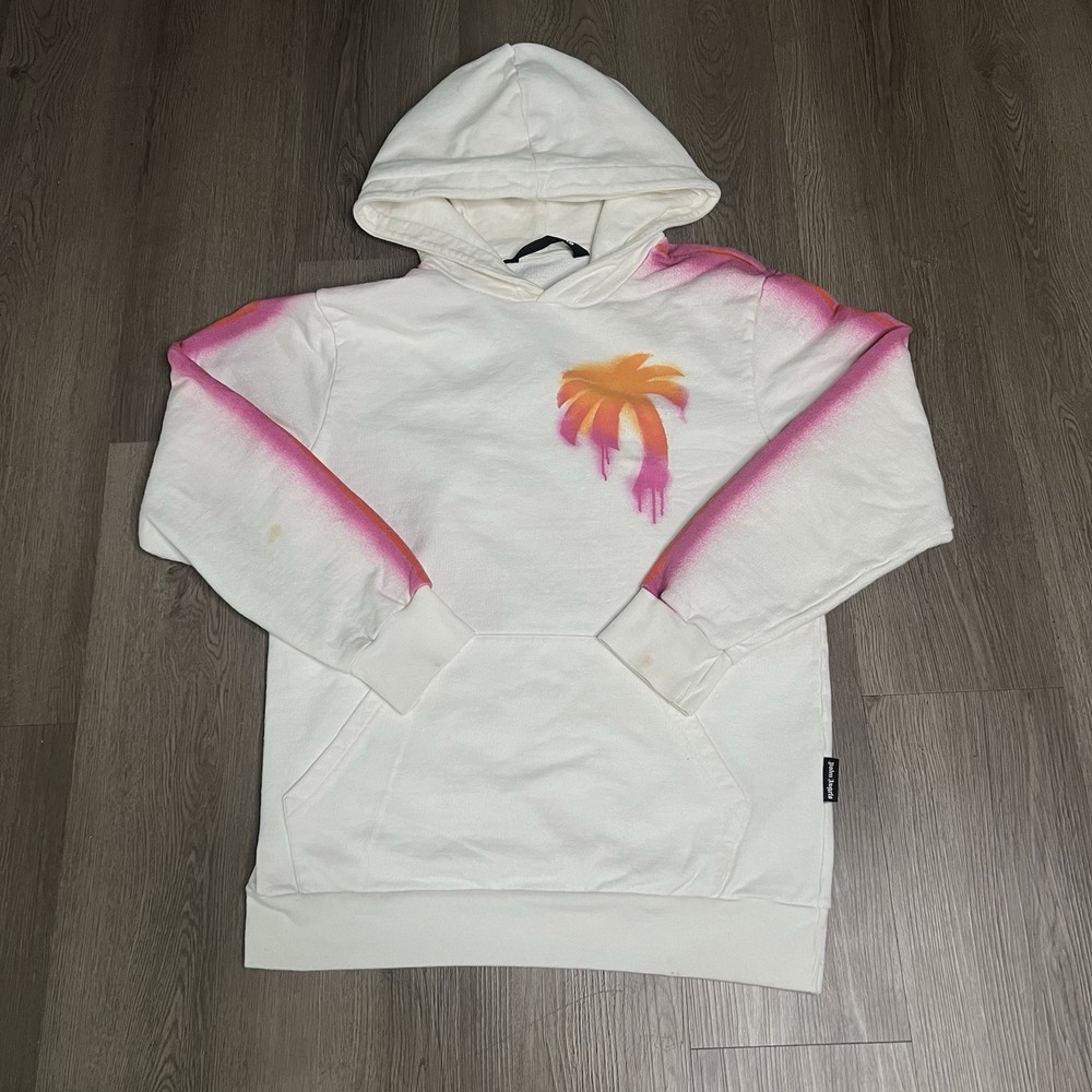 Size Medium - Palm Angels Sprayed Palm Tree White Multi - 100% AUTHENTIC