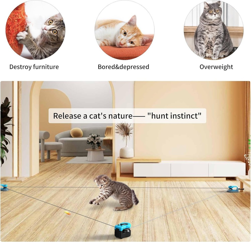 Interactive Cat Toy Sky Blue Exercise Fun DIY Chase Play for Bored Cats