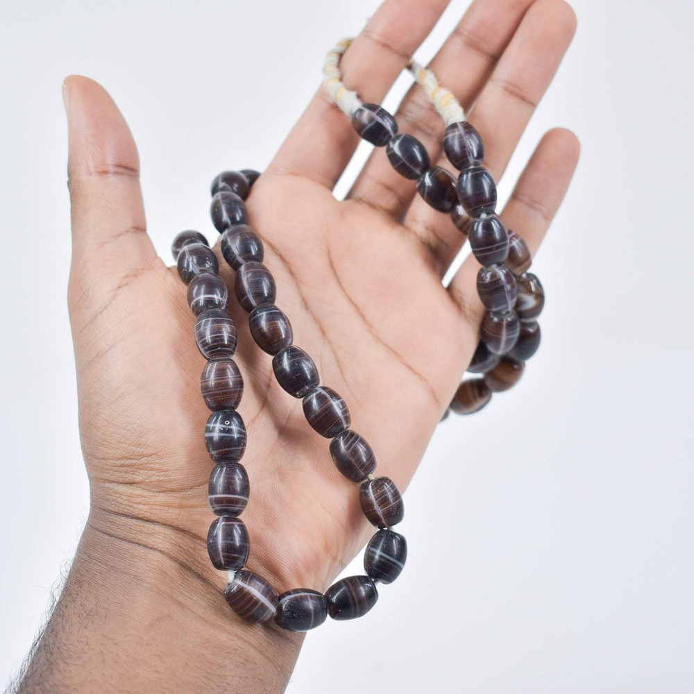 Coffee Bean Wedding Trade Beads 38 Inch