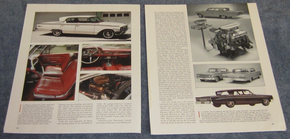 1963-68 Mercury Breezeway History Info Article "Breathing Room"