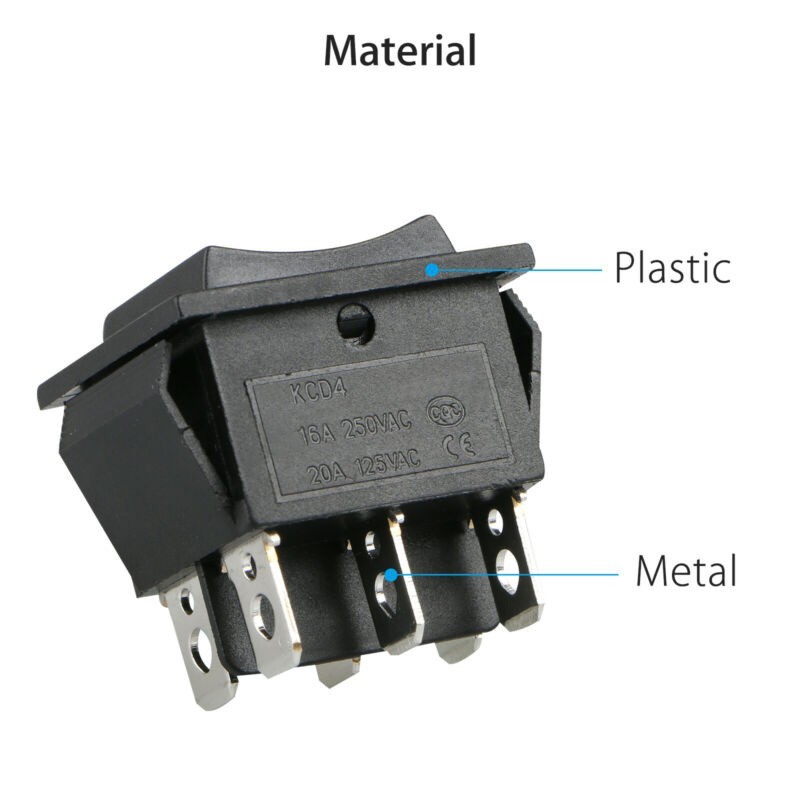 Part Rocker Switch Tool 6 Pin terminals Mini Double pole/throw Electrical