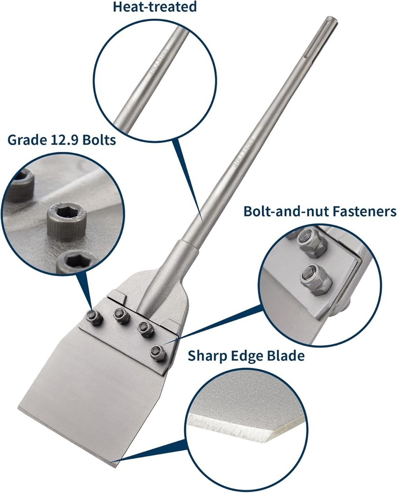 6" SDS Max Floor Scraper Thinset Chisel Bit Rotary Hammer Tile Removal Tool