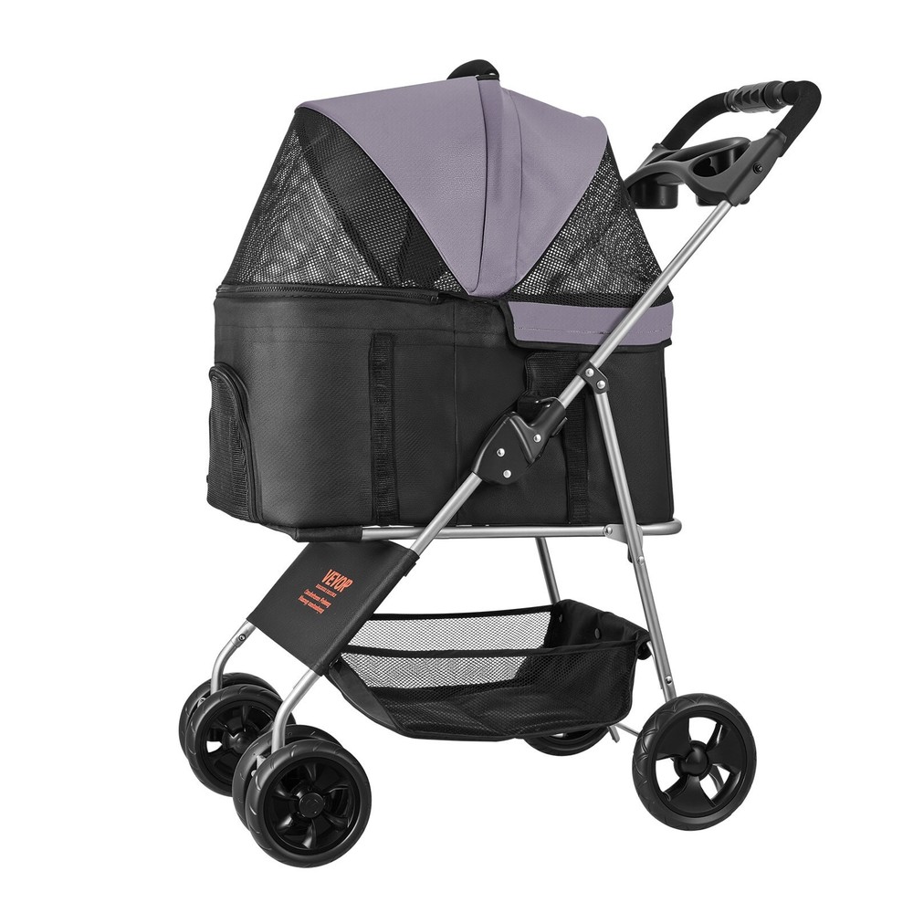Pet Stroller 35 lbs Weight Capacity Foldable Dog Stroller Cart 4 Wheels Ca
