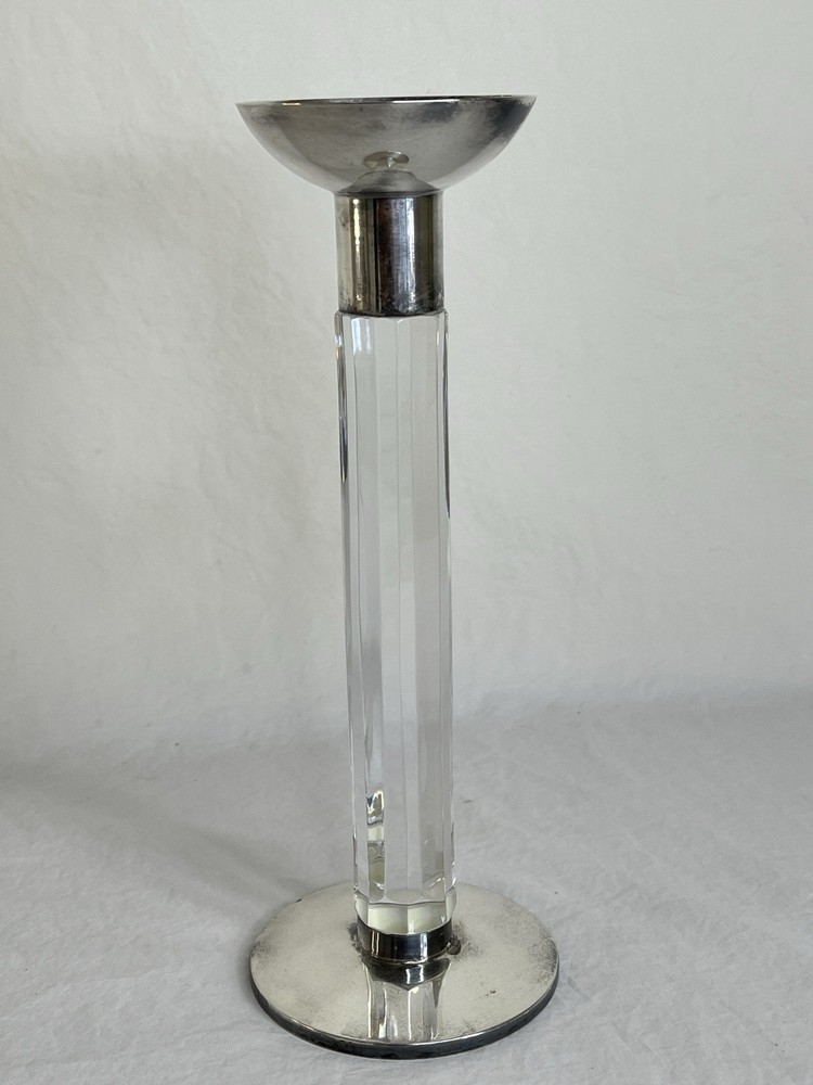 Vintage Silverplate and Crystal Candlesticks