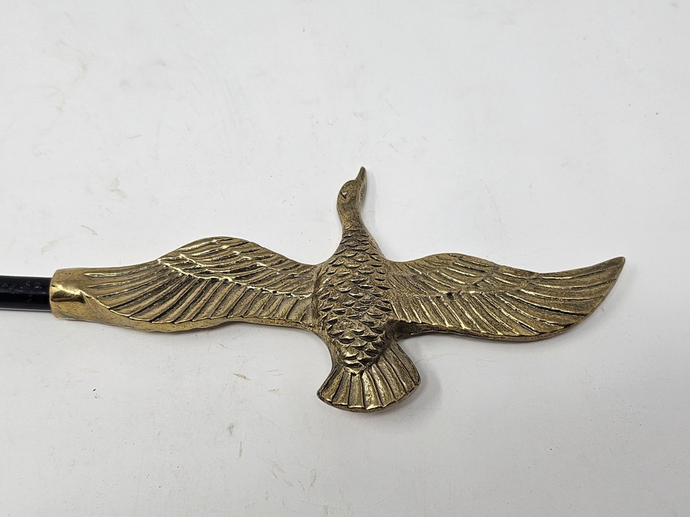 Vintage Brass Mallard Duck Fireplace Hook Damper Flue Pull