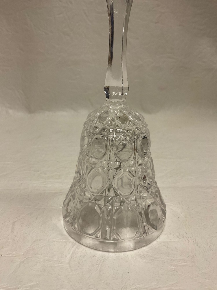 Clear Cut Crystal Tingeling Glass Bell 5"