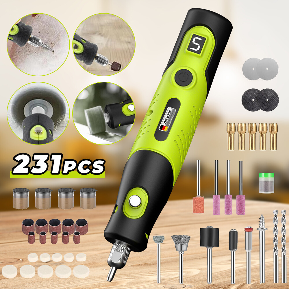 231Pcs Cordless Electric Drill Grinder Engraving Pen Variable Speed Rotary Tool