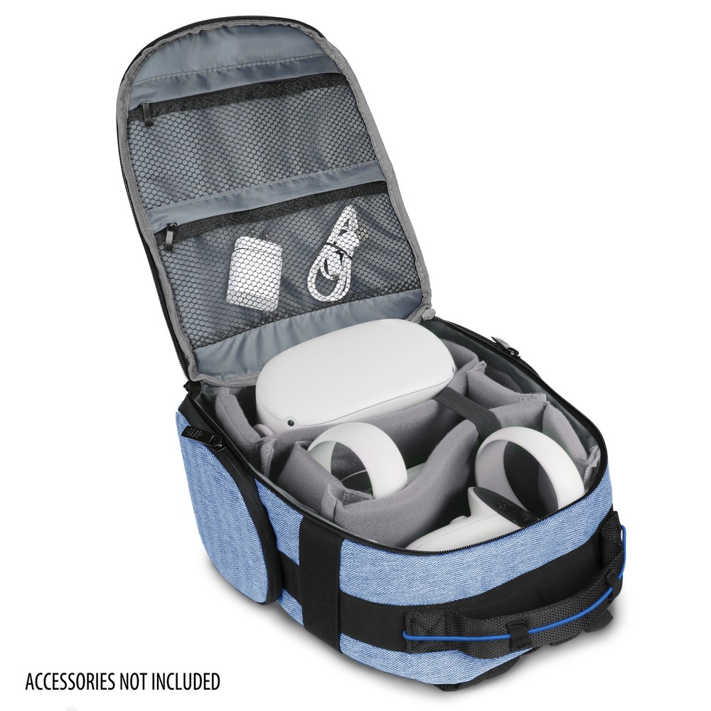 USA GEAR Backpack for VR Headset Compatible with Oculus Quest 2 Gaming Headset