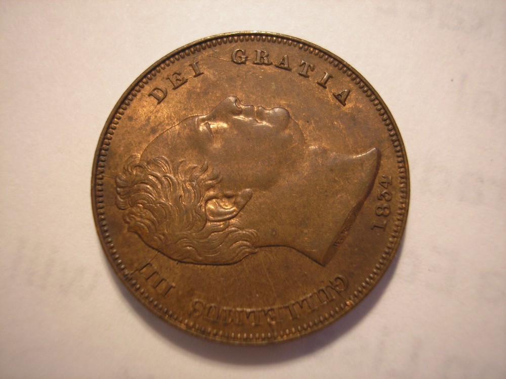 1834 British Farthing, King William IV, KM# 705, UK