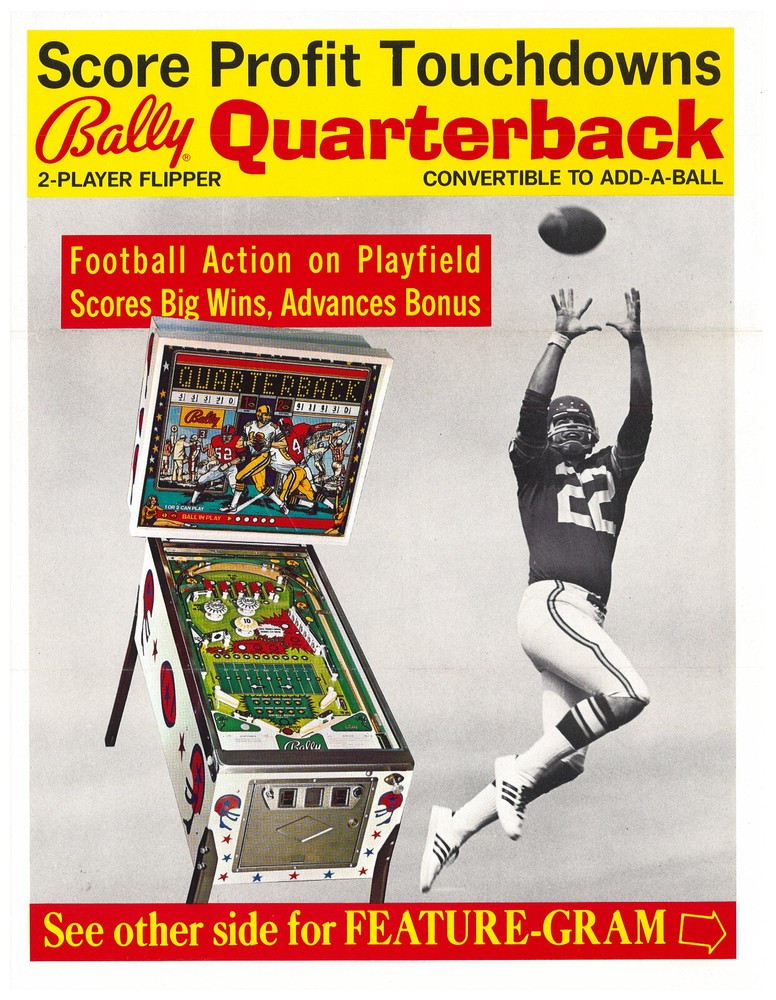 Quarterback Pinball by Bally Flyer / Brochure / Ad /
