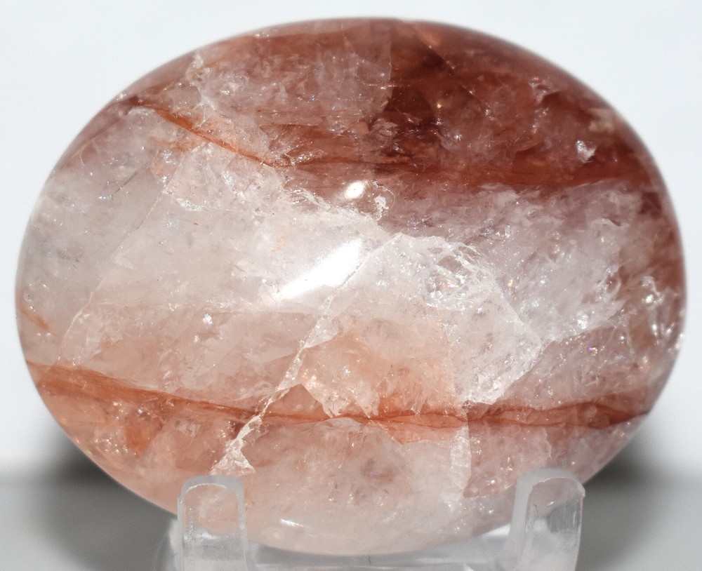 Beautiful Fire Quartz Palm Stone 2.03"/74 Grams