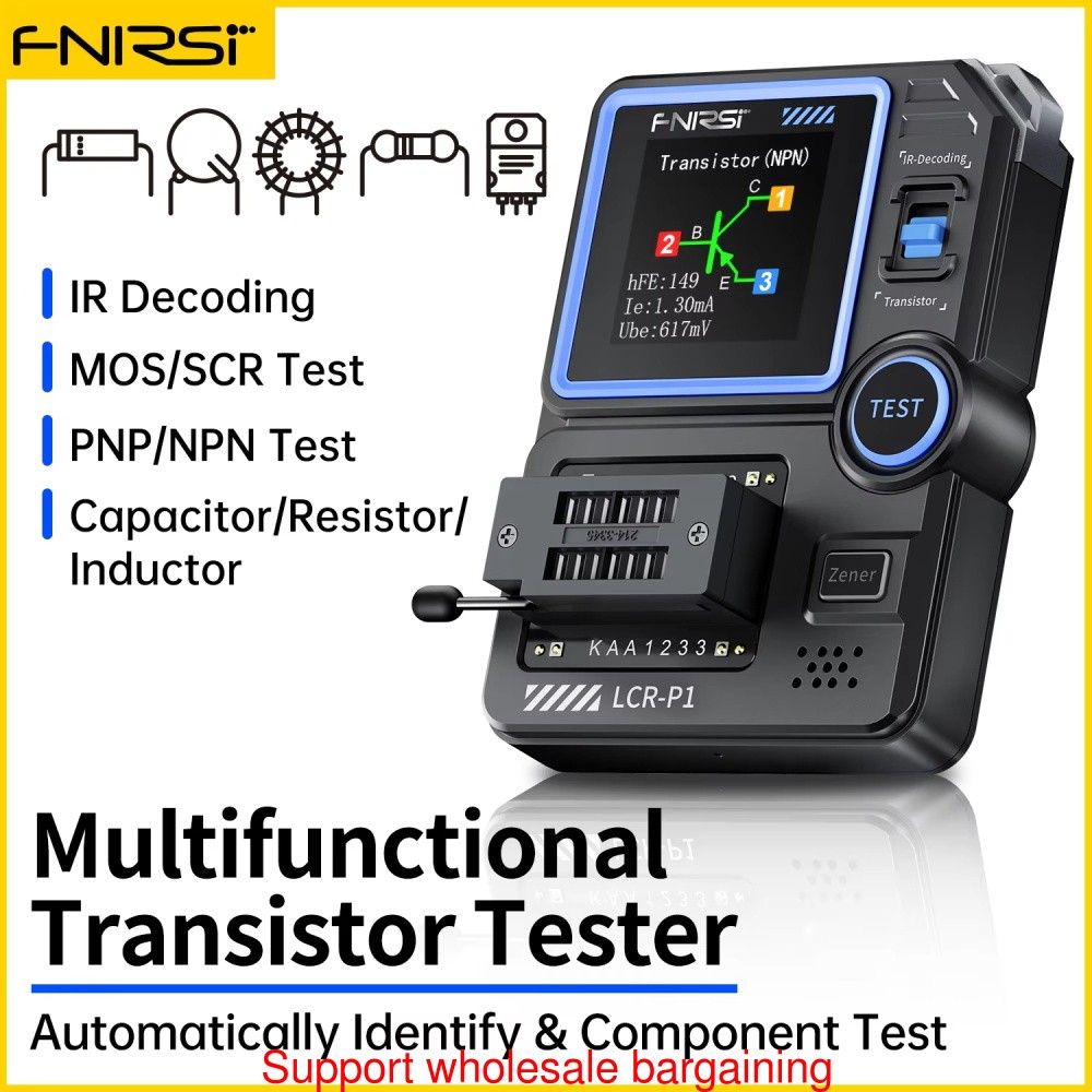 FNIRSI LCR-P1 Transistor Tester Diode, Triode Capacitance LCR ESR Meter U-S