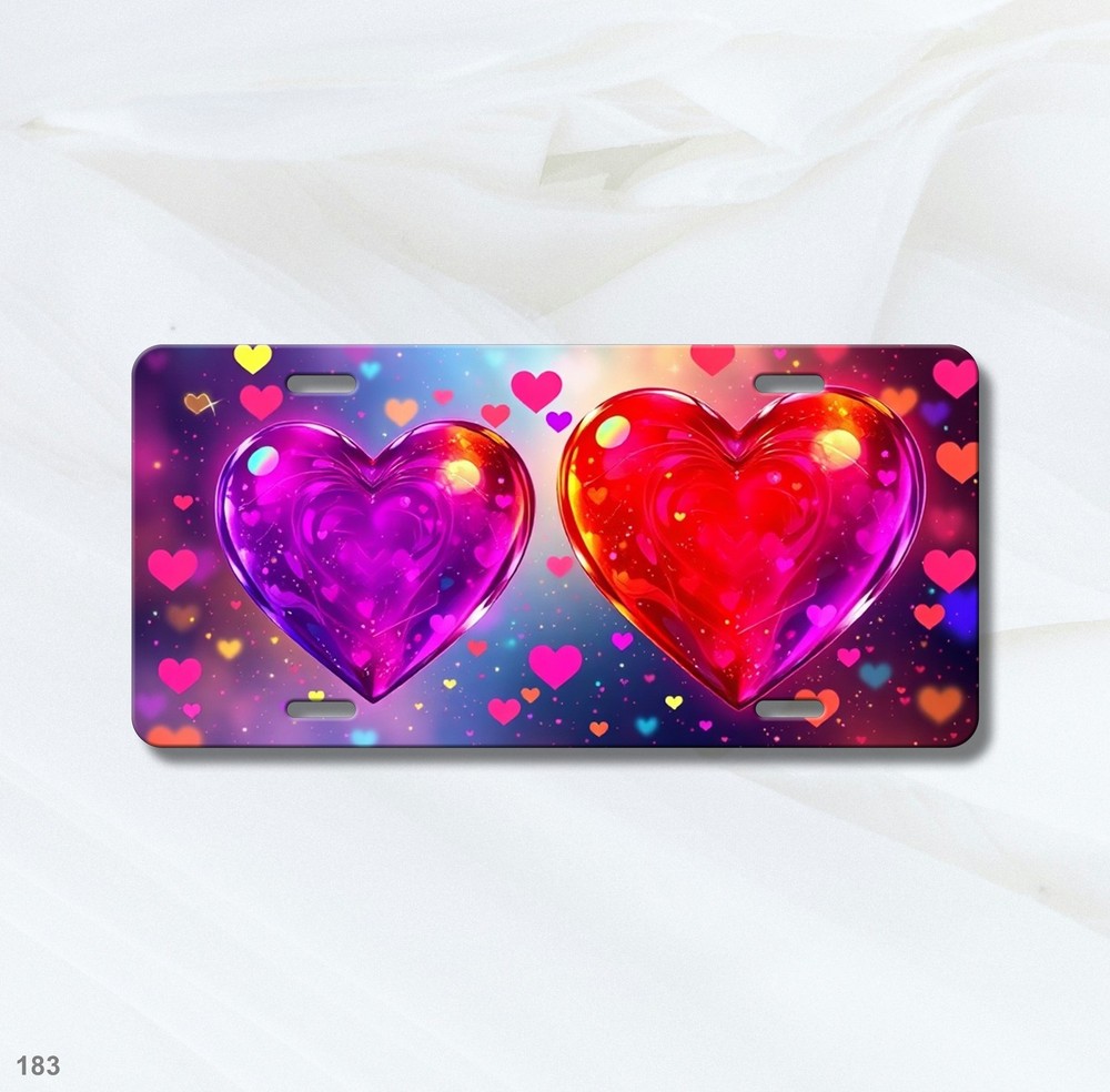 Bold Hearts License Plate Your Text Front Plate Special Gift