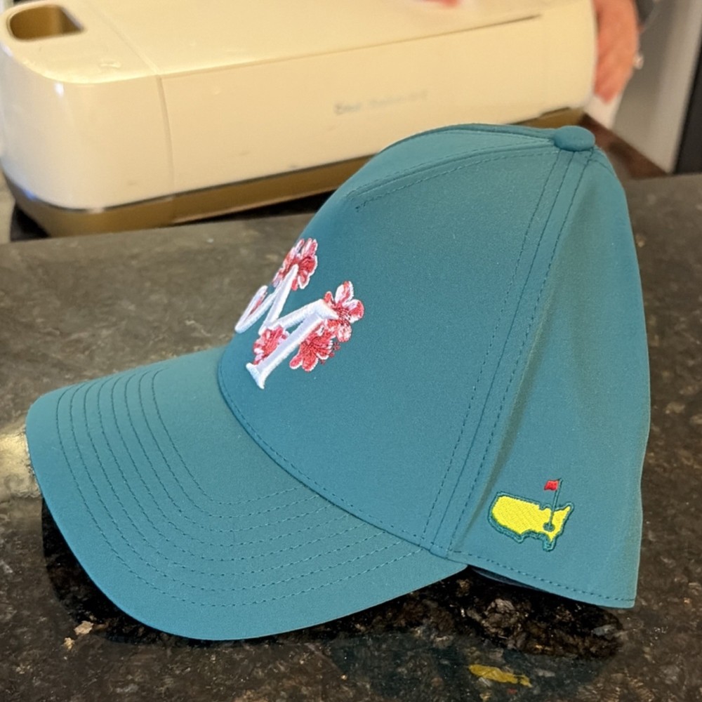 Masters 2026 Green Adjustable Azalea Logo Embroidered Golf Hat