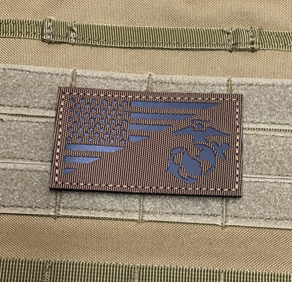 IR Marine Semper Fi USMC Corps Military Combat Tactical patch Brown
