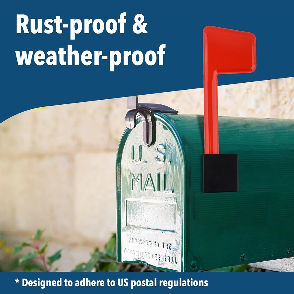 Impresa Mailbox Flag Replacement Kit - 2-Pack, Red Plastic, Surface Mount - Rust