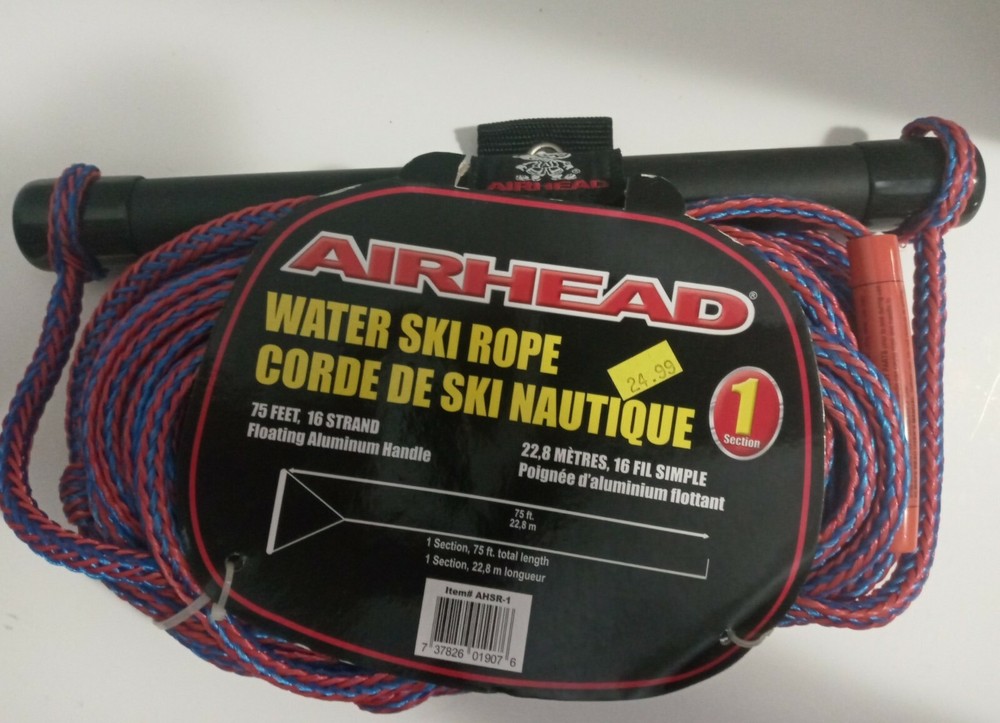 WaterSki Rope With Rubber Floating Aluminum Handle Durable Grip AHSR-1