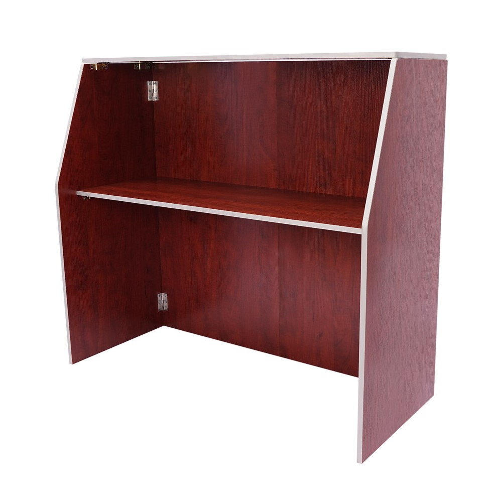 Portable Event Bar Rectangular Foldable Bar Freestanding Bar Cabinet Brown