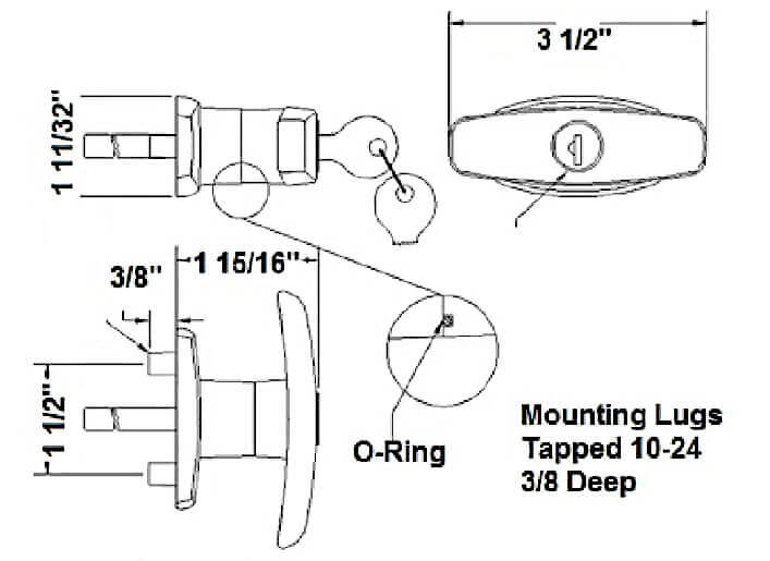 Statewide T Handle Lock - Heavy Duty - Clock Wise