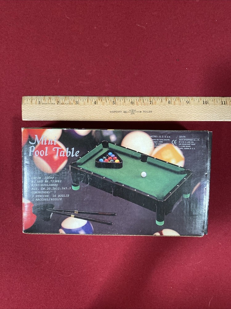 Mini Tabletop Pool Table - Small Billiards Game Collectible