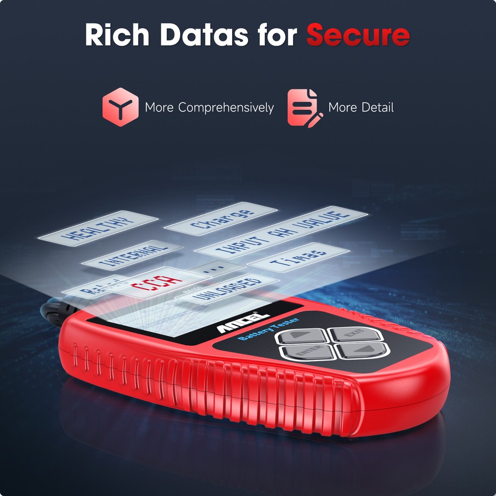 ANCEL BA101 Car Battery Tester 12V Load Tester Cranking Charging System Analyzer