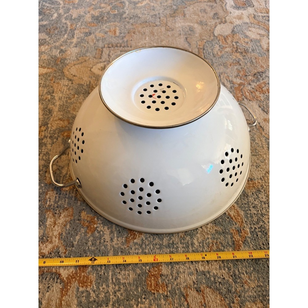 XL 15" Enamel Colander Strainer
