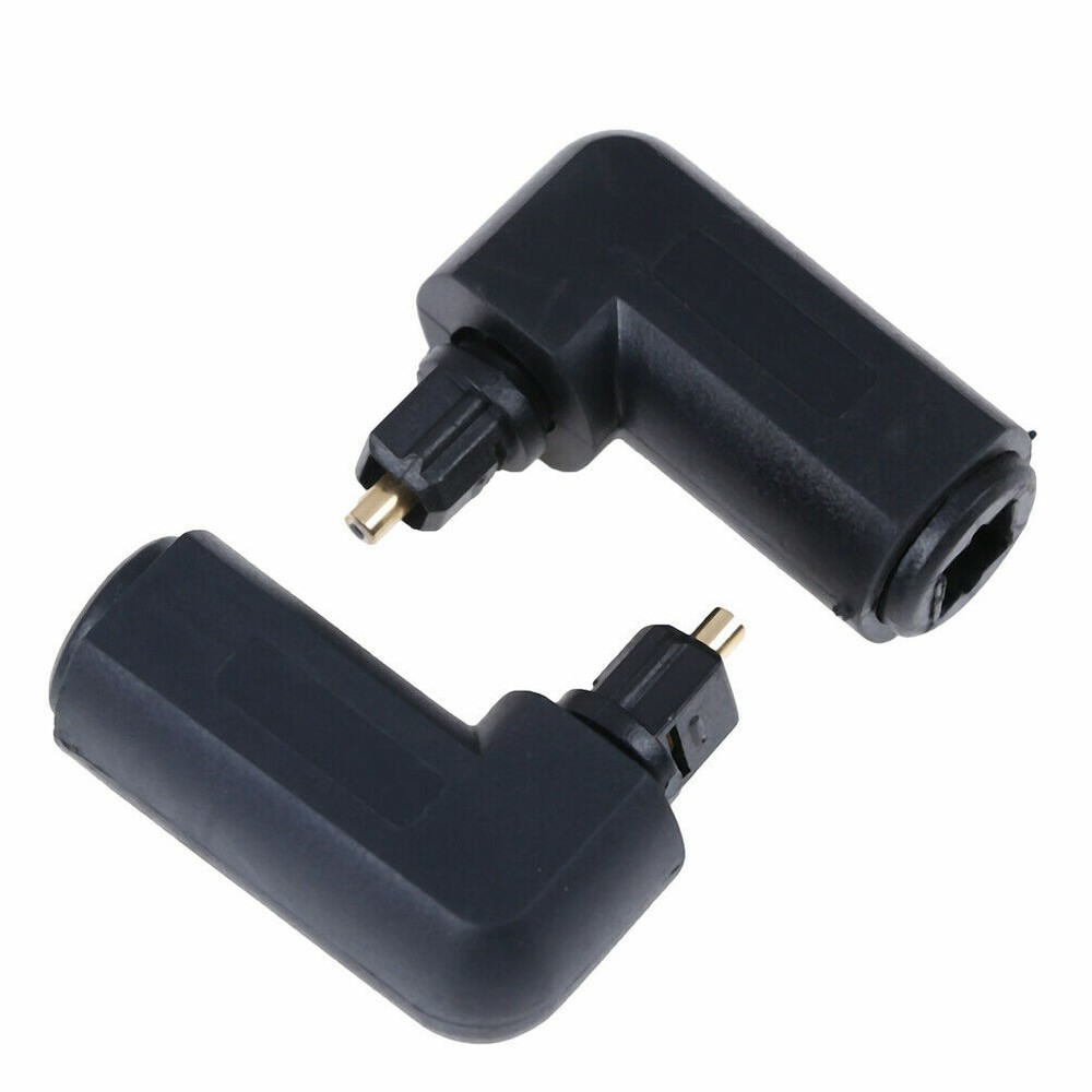 2-PACK Toslink Digital Optical, 90 Degree Right Angle, Audio Adapter AD-T03-2