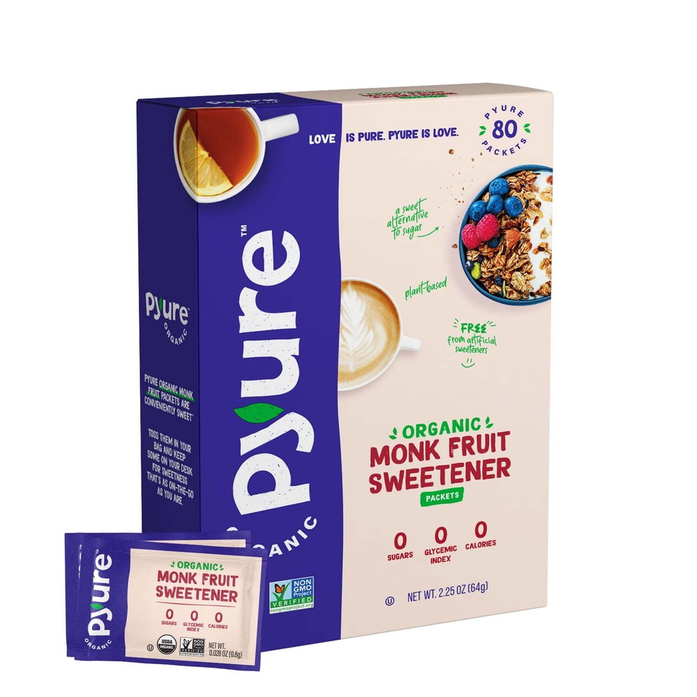 Organic Monk Fruit Blend Granular Sweetener Packets 80ct