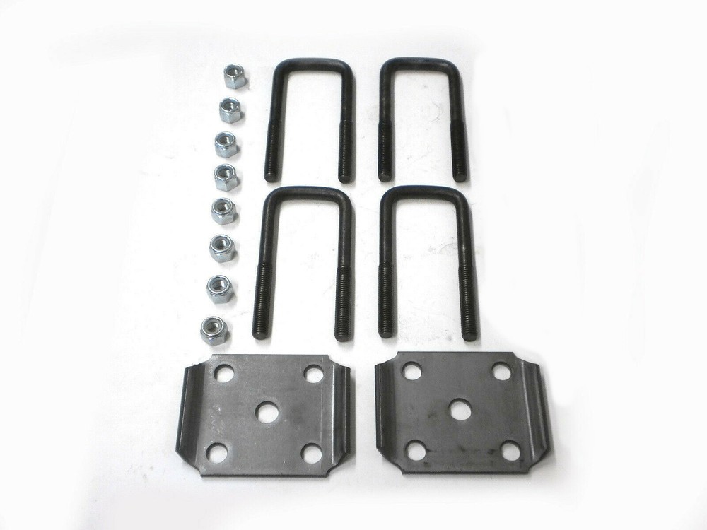 2-1/8 x 5-3/8" Square U Bolt Kit with Plates Trailer Boat Axles 1/2" 2 x 2 Tube