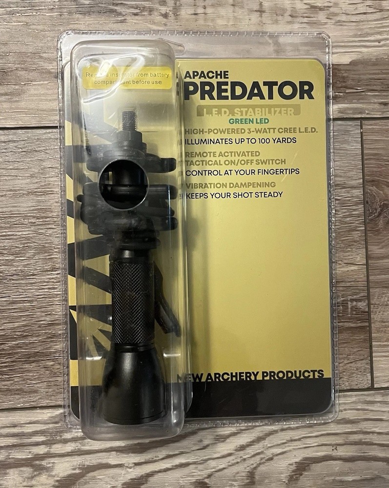 New Archery Products Apache Predator Green LED Stabilizer Black NAP-60-795