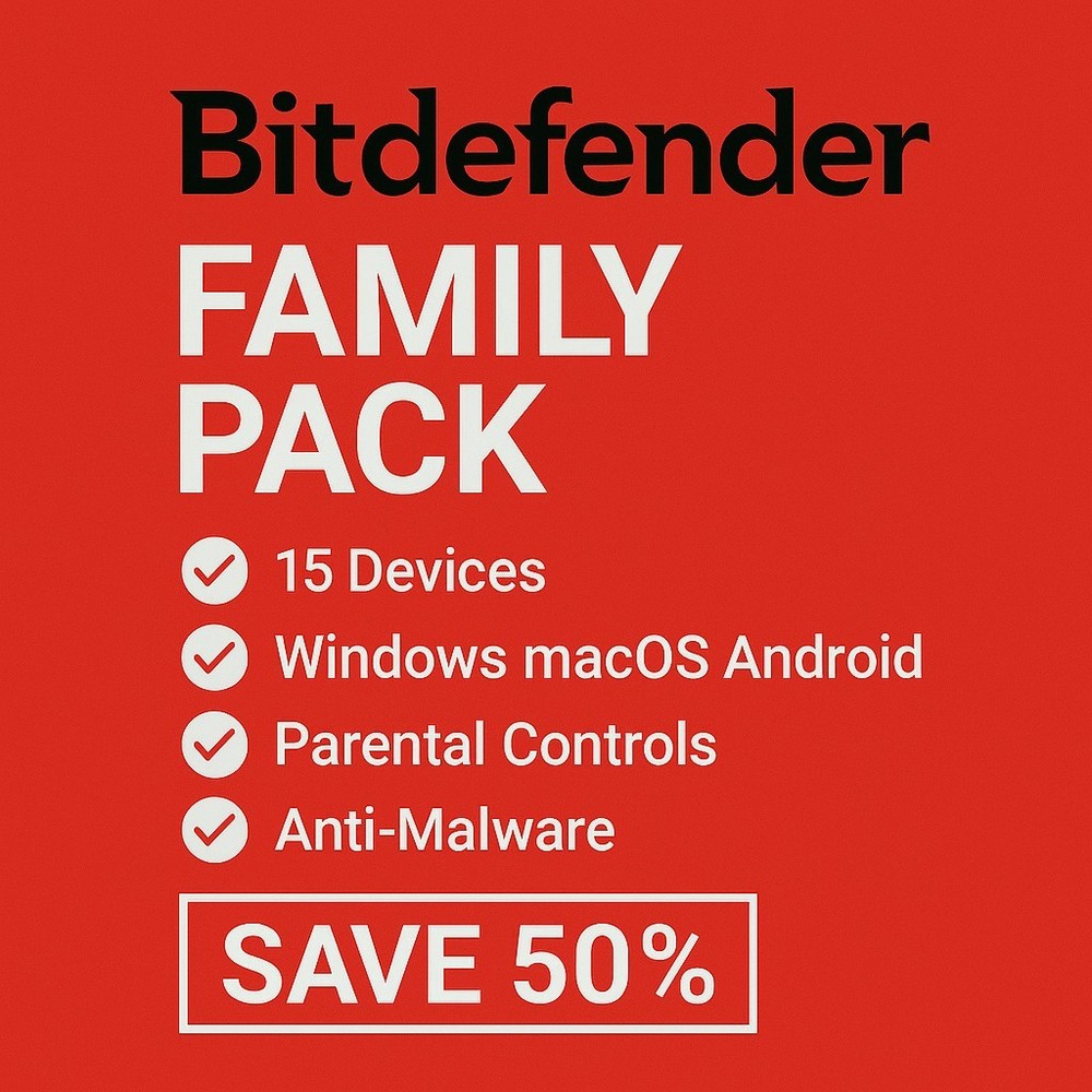 Bitdefender Family Pack  2 Years 15 Devices (Windows, MAC, Android) + Daily VPN