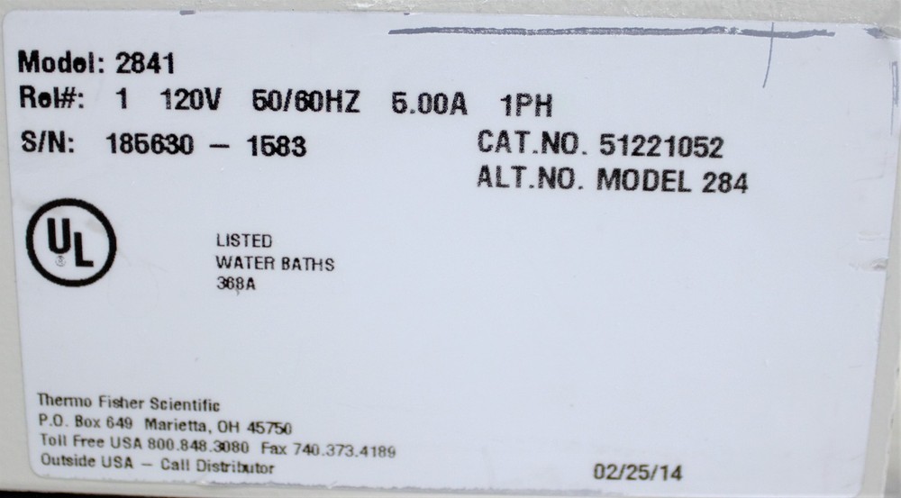 Thermo Scientific 2841 Precision Microprocessor Water Bath 1.5L 99. (3368376)