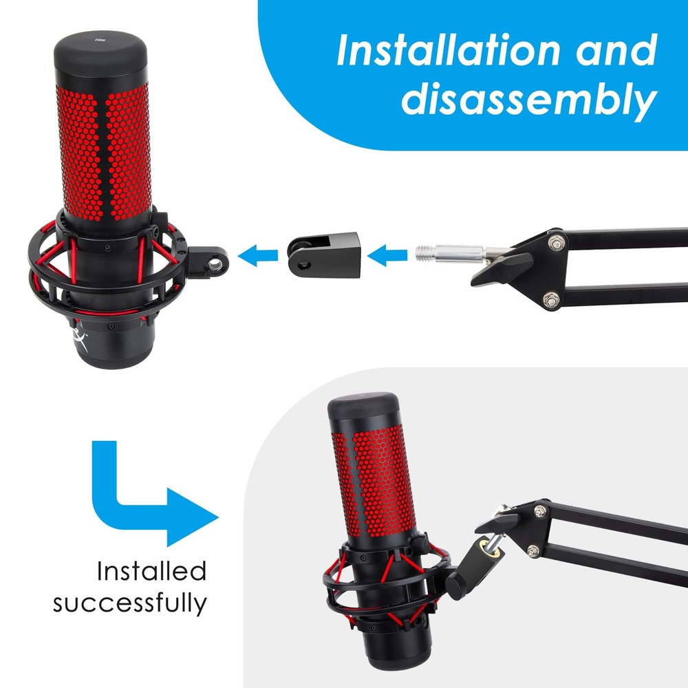 Quadcast Mount Adapter for HyperX Microphone, Adapter for Boom Arm