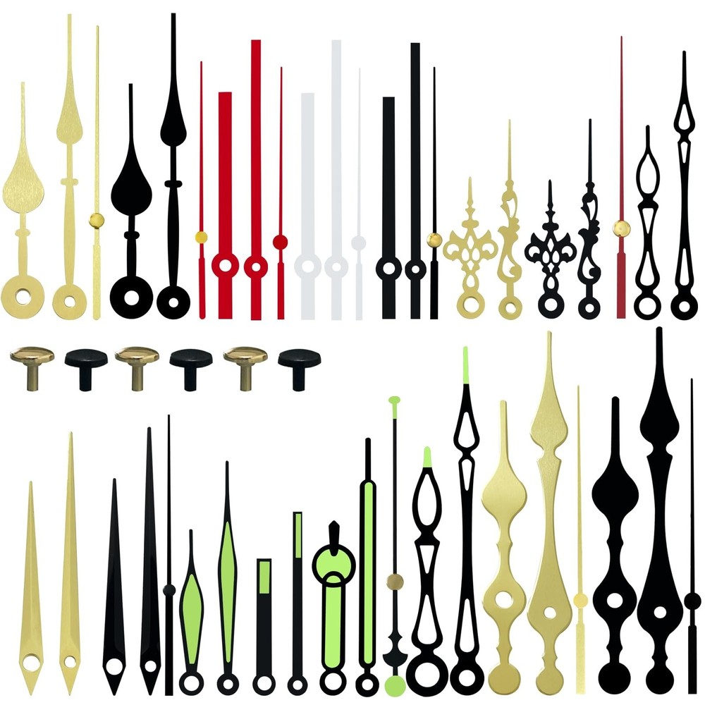 16 Set Aluminum Sweeping Silent Clock Hands, 5.5mm Thickness Hole Clock Hour ...