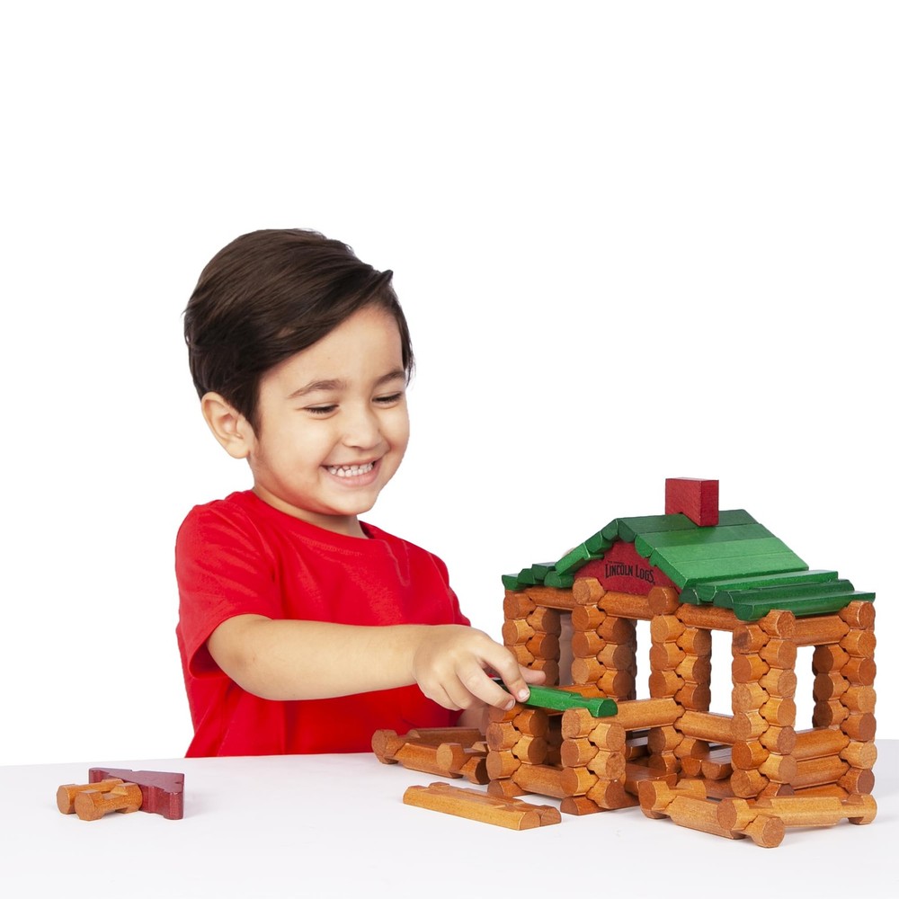 Lincoln Logs 100th Anniversary Tin 111 pieces, Brown